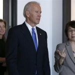 U.S. Vice President Biden and U.S. Ambassador to Japan Kennedy inspect the headquarters of DeNA Co. in Tokyo
