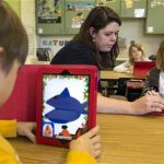 second grade teacher Heather Black working with Ingrid Soracco