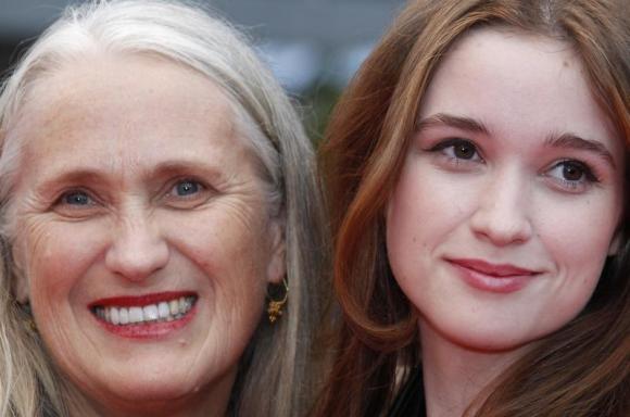 Director Campion and her daughter Alice arrive on the red carpet for the screening of the film "Sleeping Beauty" at the 64th Cannes Film Festival