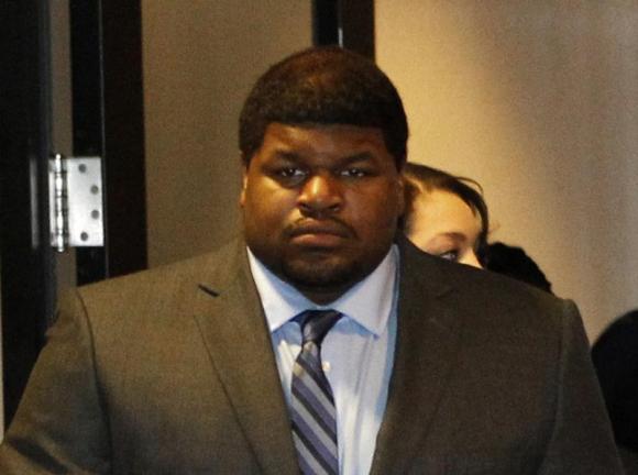 Former Dallas Cowboys player Josh Brent enters the courtroom in Dallas, Texas