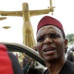 Former Nigerian Minister of the Federal Capital Territory El-Rufai speaks during his appearance at the Federal High court in Abuja