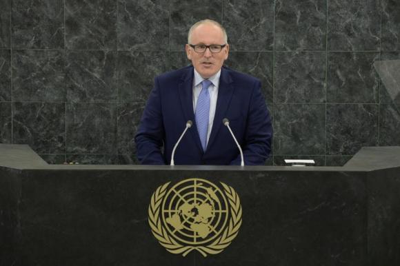 Dutch Foreign Minister Frans Timmermans addresses the 68th session of the General Assembly in New York