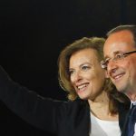 French President Francois Hollande and his companion Valerie Trierweiler