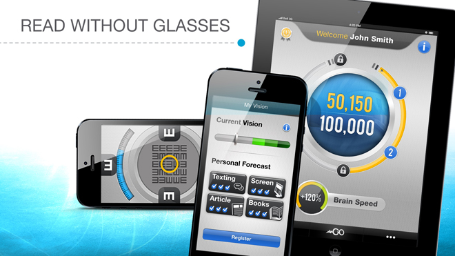 The GlassesOff app cdan train your brain to improve your vision.