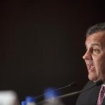 Governor Christie answers a question during a news briefing at the 2013 Republican Governors Association conference in Scottsdale