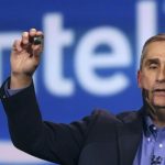 Intel CEO Krzanich introduces Intel's Edison, a new personal computer in the size of an SD card, during the annual Consumer Electronics Show (CES) in Las Vegas, Nevada