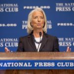 International Monetary Fund Managing Director Christine Lagarde speaks at the National Press Club in Washington
