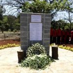 A memorial plaque stands at the Amani Garden within the Karura forest for the victims killed during the Westgate shopping mall attack in Nairobi