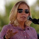 U.S. Senate candidate Liz Cheney speaks to voters during a Republican and Tea Party gathering in Emblem