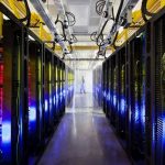 Network room at a Google data center
