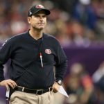 San Francisco 49ers head coach Jim Harbaugh looks on from the sidelines in the NFL Super Bowl XLVII football game in New Orleans
