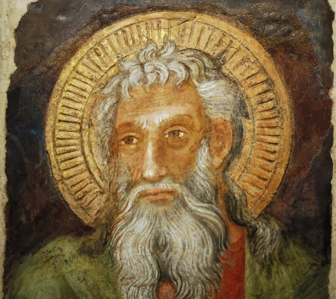 (St Andrew, by Lippo d’Andrea di Lippo (b. around 1370, d. before 1451) in a fresco in the Duomo in Florence)