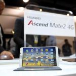 The Huawei Ascend Mate2 4G mobile telephone with an Android operating system is displayed at the annual Consumer Electronics Show (CES) in Las Vegas
