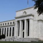 A view shows the Federal Reserve building in Washington