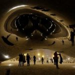 snow-covered Cloud Gate at Millennium Park in downtown Chicago