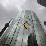 An Apple logo is seen at an Apple store in Pudong, the financial district of Shanghai