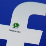 A Whatsapp icon is seen on a Samsung Galaxy S4 phone screen with a Facebook logo in the central Bosnian town of Zenica