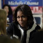 First lady Michelle Obama speaks to students at T.C. Williams High School in Alexandria