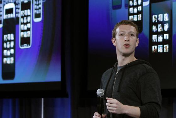 Mark Zuckerberg, Facebook's co-founder and chief executive during a Facebook press event in Menlo Park