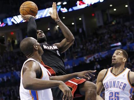 Miami Heat forward LeBron James (6)