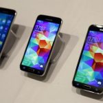 New Samsung Galaxy S5 smartphones are seen on a display at the Mobile World Congress in Barcelona
