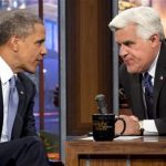 President Barack Obama talking with Jay Leno