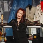Priscilla Presley stands in the 60 years of Elvis