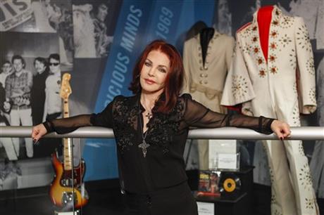 Priscilla Presley stands in the 60 years of Elvis
