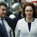 Former News International chief executive Brooks and her husband arrive at the Old Bailey courthouse in London