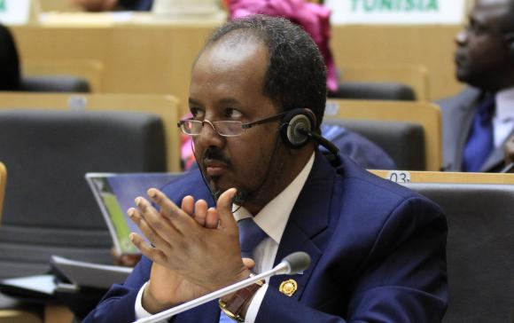Mohamud attends the opening ceremony of the 22nd Ordinary Session of the African Union summit in Ethiopia's capital Addis Ababa