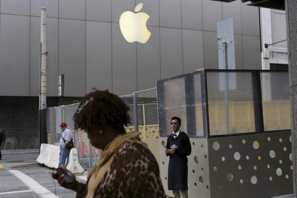 The Apple flagship retail store is pictured in San Francisco