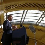 U.S. President Barack Obama speaks at Union Depot in St. Paul, Minnesota