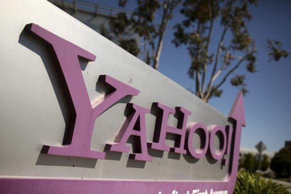 File photo of the Yahoo logo is shown at the company's headquarters in Sunnyvale