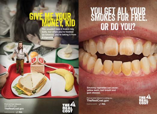 Anti-smoking posters being issued by the FDA