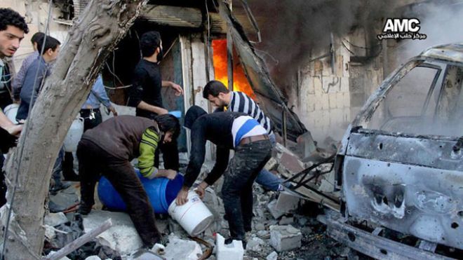 bomb attacks by Syria regime