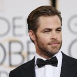 Actor Chris Pine arrives at the 71st annual Golden Globe Awards in Beverly Hills