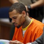R&B singer Chris Brown, who pleaded guilty to assaulting his girlfriend Rihanna, appears in court in Los Angeles
