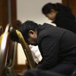 Family members of passengers onboard Malaysia Airlines Flight MH370 attend routine briefing by Malaysian representatives in Beijing