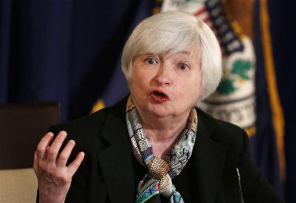 Federal Reserve Chair Janet Yellen talks at a news conference in Washington
