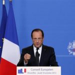 France's President Francois Hollande speaks at a news conference at the end of the first session of a two-day European Union leaders summit in Brussels
