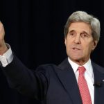 U.S. Secretary of State Kerry speaks about Ukraine during a town hall at the State Department in Washington