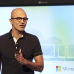 Microsoft CEO Satya Nadella speaks at a Microsoft event in San Francisco