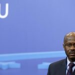 Mali's PM Oumar Tatam Ly speaks during a joint news conference with EU Council President Van Rompuy in Brussels