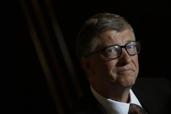 Gates takes part in an interview in Singapore