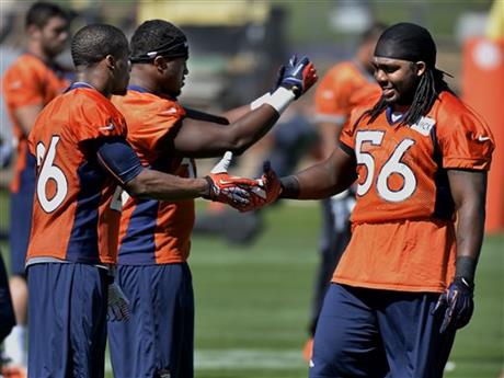 Denver Broncos linebacker Nate Irving (56)