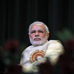 Modi, prime ministerial candidate for India's main opposition BJP and Gujarat's chief minister, attends the CAIT national convention in New Delhi