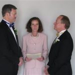 Mark Andrew, left, and Bishop V. Gene Robinson