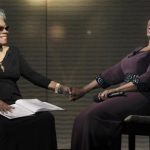 Oprah Winfrey laughs with poet Maya Angelou during the taping of Oprah's Surprise Spectacular in Chicago