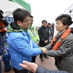 South Korean President Park Geun-hye, right
