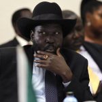 South Sudan's President Salva Kiir attends the signing of the Standard Gauge Railway agreement with China at the State House in Nairobi